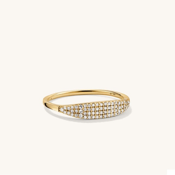 Mejuri Jewelry - Mejuri Pavé Diamond Slim Signet 6